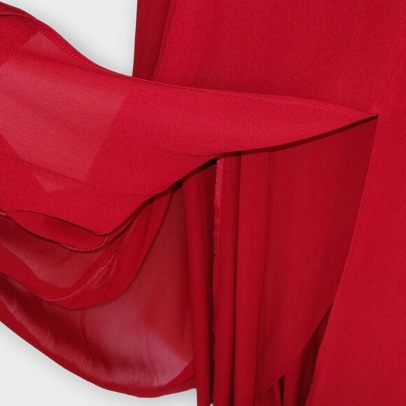 Reformation Womens Dress Sz Small Cherry Red Midi Nadira Glamourcore Princesscor - Picture 7 of 13